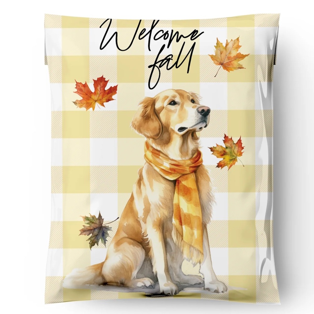 Golden Retriever Poly Mailers 10x13 Pack of 25